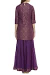 Shop_Pinki Sinha_Purple Kurta Banarasi Mugapant Chanderi Round With Sharara Pant _at_Aza_Fashions