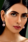 Shop_Confluence_Gold Plated Crystals Shivan And Narresh Drop Earrings_at_Aza_Fashions