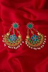 Buy_Pranay Baidya_Gold Plated Beads Crescent Moon Earrings_Online_at_Aza_Fashions