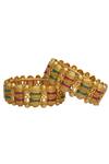 Buy_Kiwi by Musskan_Gold Plated Stone Bangles_at_Aza_Fashions