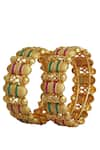 Kiwi by Musskan_Gold Plated Stone Bangles_Online_at_Aza_Fashions