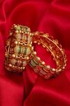 Buy_Kiwi by Musskan_Gold Plated Stone Bangles_Online_at_Aza_Fashions