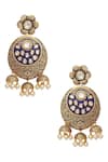 Buy_Kiwi by Musskan_Blue Kundan Earrings_at_Aza_Fashions