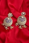 Buy_Kiwi by Musskan_Blue Kundan Earrings_Online_at_Aza_Fashions