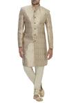 Buy_Arihant Rai Sinha_White Banarasi Silk Sherwani Set_at_Aza_Fashions
