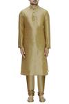Arihant Rai Sinha_Blue Jute And Silk Embroidered Bandhgala Set_Online_at_Aza_Fashions