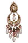 Kripaa Pranay_Gold Plated Beads Pearls And Chandbali Earrings_Online_at_Aza_Fashions
