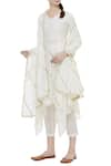 Buy_Samyukta Singhania_White Cotton Embroidered Kurta _at_Aza_Fashions