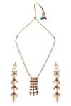 Buy_BelsI'S_White Kundan Necklace Set_at_Aza_Fashions