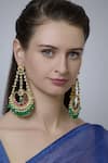 Shop_Belsi's_Gold Plated Kundan Earrings_at_Aza_Fashions