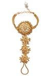 Shop Mira By Radhika Jain Gold Plated Bead Haathphool at Aza Fashions Shop_Mira By Radhika Jain_Gold Plated Bead Haathphool_at_Aza_Fashions