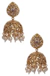 Buy_Shillpa Purii_Gold Plated Stone Jhumkas_at_Aza_Fashions