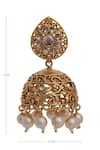 Shop_Shillpa Purii_Gold Plated Stone Jhumkas_Online_at_Aza_Fashions