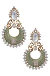 Buy_Shillpa Purii_Green Stone Meenakari Chandbalis_at_Aza_Fashions