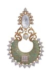 Shillpa Purii_Green Stone Meenakari Chandbalis_Online_at_Aza_Fashions