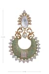 Shop_Shillpa Purii_Green Stone Meenakari Chandbalis_Online_at_Aza_Fashions