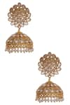 Buy_Shillpa Purii_Gold Plated Stone Jhumkas _at_Aza_Fashions