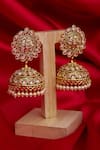 Buy_Shillpa Purii_Gold Plated Stone Jhumkas _Online_at_Aza_Fashions