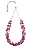 Buy_Just Shradhas_Pink Layered Ruby Bead Necklace _at_Aza_Fashions