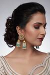 Shop_Gewels by Mona_Gold Plated Bead Jhumkas_at_Aza_Fashions