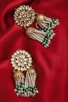 Buy_Gewels by Mona_Gold Plated Bead Jhumkas_Online_at_Aza_Fashions