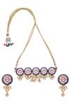 Buy_Chaotiq By Arti_Blue Meenakari Work Necklace Set_at_Aza_Fashions