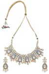 Buy_Chaotiq By Arti_Blue Meenakari Work Kundan Necklace Set_at_Aza_Fashions