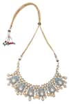 Shop_Chaotiq By Arti_Blue Meenakari Work Kundan Necklace Set_Online_at_Aza_Fashions