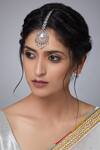 Shop_Chaotiq By Arti_Silver Plated Stone Studded Maangtikka_at_Aza_Fashions