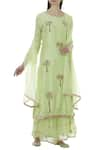 Buy_Nazaakat by Samara Singh_Green Georgette Embroidered Kurta Sharara Set_at_Aza_Fashions