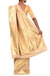 Shop_Nazaakat By Samara Singh_Beige Banarasi Silk Handloom Saree_at_Aza_Fashions