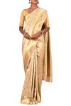 Nazaakat By Samara Singh_Beige Banarasi Silk Handloom Saree_Online_at_Aza_Fashions