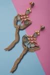 Buy_Masaya Jewellery_Black Stone Earrings_Online_at_Aza_Fashions