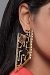 Buy_Esme By Aashna Dalmia_Gold Plated Crystal Earrings _at_Aza_Fashions