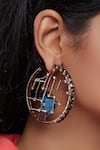 Shop_Esme by Aashna Dalmia_Blue Crystal Hoops_at_Aza_Fashions