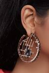 Shop_Esme By Aashna Dalmia_Gold Plated Crystal Hoops _at_Aza_Fashions