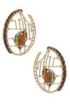Buy_Esme By Aashna Dalmia_Gold Plated Crystal Hoops _at_Aza_Fashions