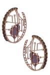 Buy_Esme By Aashna Dalmia_Gold Plated Crystal Hoops _at_Aza_Fashions