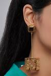 Shop_Esme By Aashna Dalmia_Gold Plated Crystal Danglers _at_Aza_Fashions