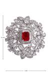 Shop_Moh-Maya By Disha Khatri_Silver Plated Crystals, Stones Floral Ring _Online_at_Aza_Fashions