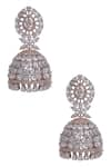 Buy_Moh-Maya by Disha Khatri_Gold Plated Crystals Jhumkas_at_Aza_Fashions