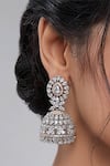 Shop_Moh-Maya by Disha Khatri_Gold Plated Crystals Jhumkas_at_Aza_Fashions