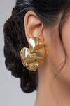 Shop Moh-Maya By Disha Khatri Gold Plated Metal Sculpted Ear Cuffs at Aza Fashions Shop_Moh-Maya By Disha Khatri_Gold Plated Metal Sculpted Ear Cuffs_at_Aza_Fashions