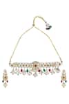 Shop_Posh By Rathore_Gold Plated Kundan Choker Set _at_Aza_Fashions