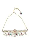 Shop_Posh By Rathore_Gold Plated Kundan Choker Set _Online_at_Aza_Fashions