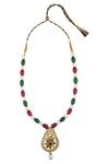 Shop_Posh By Rathore_Multi Color Beads, Stones Necklace Set _Online_at_Aza_Fashions
