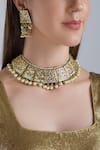 Buy_Posh by Rathore_Gold Plated Kundan Choker Set_at_Aza_Fashions