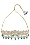 Shop_Posh By Rathore_Gold Plated Kundan Choker Set _Online_at_Aza_Fashions