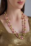 Shop_Posh By Rathore_Gold Plated Bead Necklace_at_Aza_Fashions