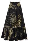 Urvashi Joneja_Black Foil Print Skirt  _Online_at_Aza_Fashions